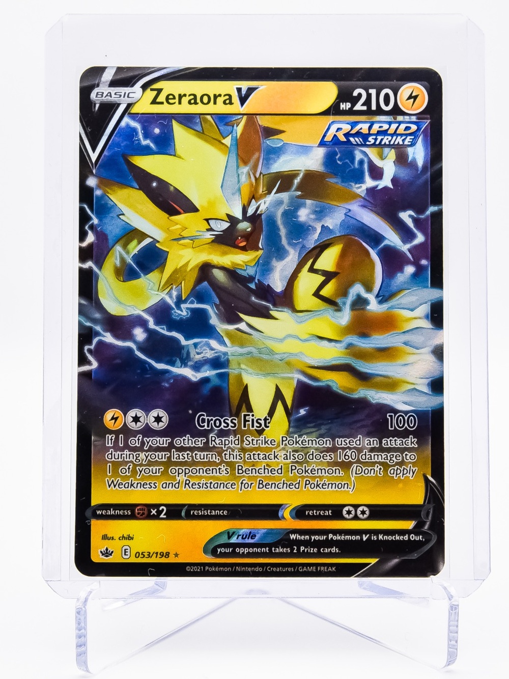 Pokemon Card Zeraora 053/198 V Ultra Rare Holo Chilling Reign NM